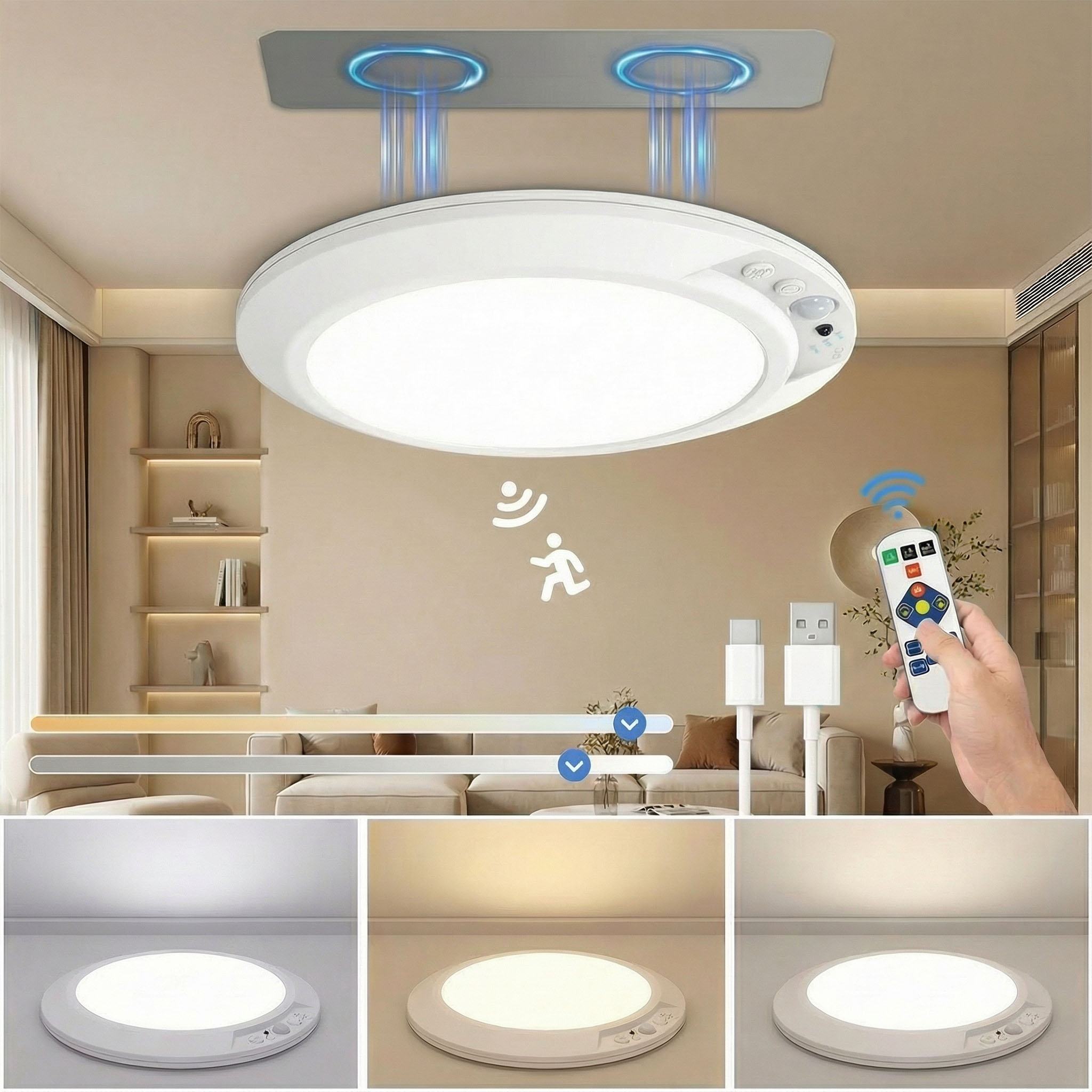 Home Security Beams - Luce LED da Soffitto Ricaricabile con