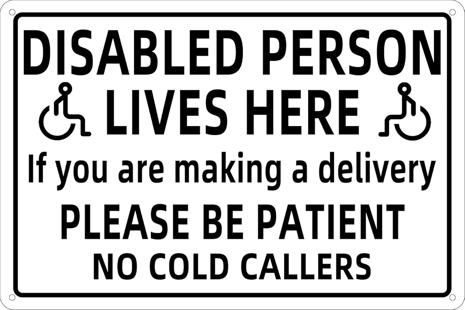 Home Yard Security - Cartello di avvertimento in metallo: Disabili