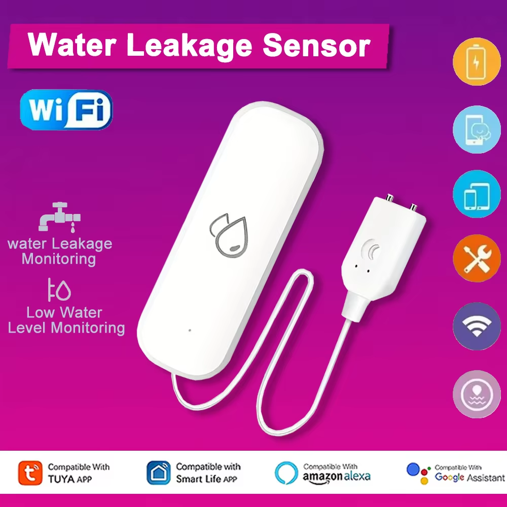 Home Security And Monitoring - Sensore Allarme Perdite d'Acqua WiFi Tuya