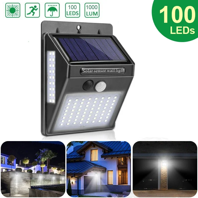 Home Yard Security - Lampada Solare da Esterno con 100
