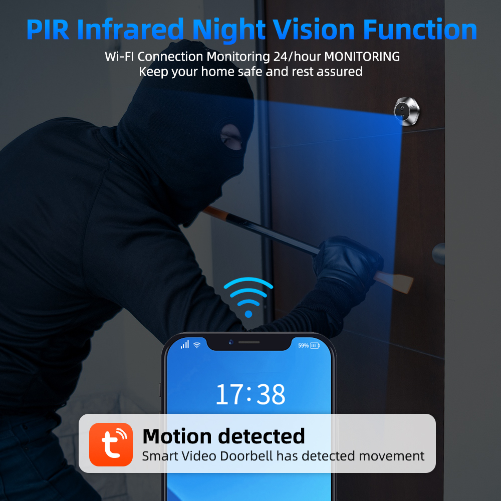 1080P WiFi Spioncino Tuya Smar - Home Security Diy recensione e prezzo